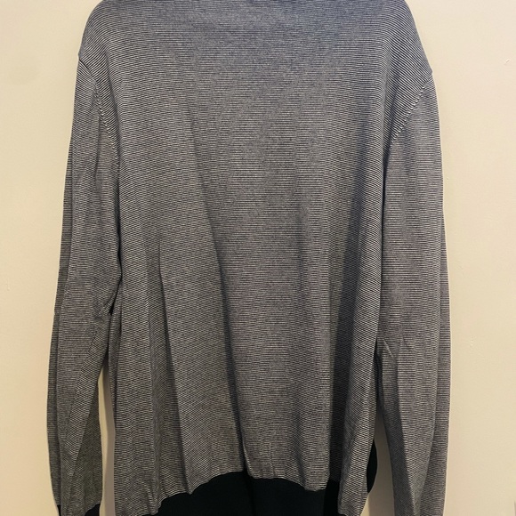 Men’s Extra Large Navy & White Striped Zip-Up Sweater w/Pockets size XL - Picture 4 of 4